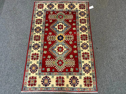 Kazak Red 3X5 Handmade Wool Rug # 12558