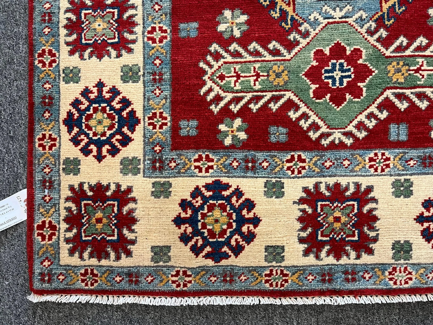 Kazak Red 3X5 Handmade Wool Rug # 12558