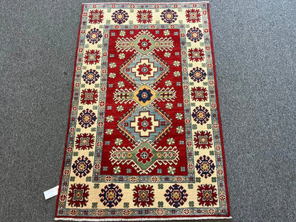 Kazak Red 3X5 Handmade Wool Rug # 12558