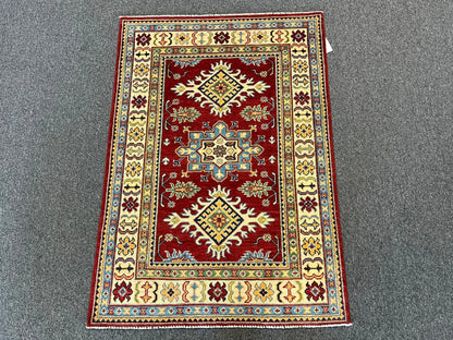 Kazak Red 3X5 Handmade Wool Rug # 12554