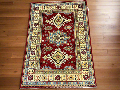 Kazak Red 3X5 Handmade Wool Rug # 12554