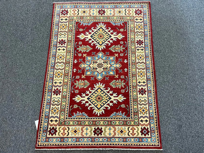 Kazak Red 3X5 Handmade Wool Rug # 12554