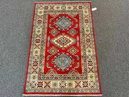 Kazak Red 3X5 Handmade Wool Rug # 12722