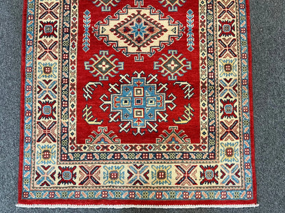 Kazak Red 3X5 Handmade Wool Rug # 12722