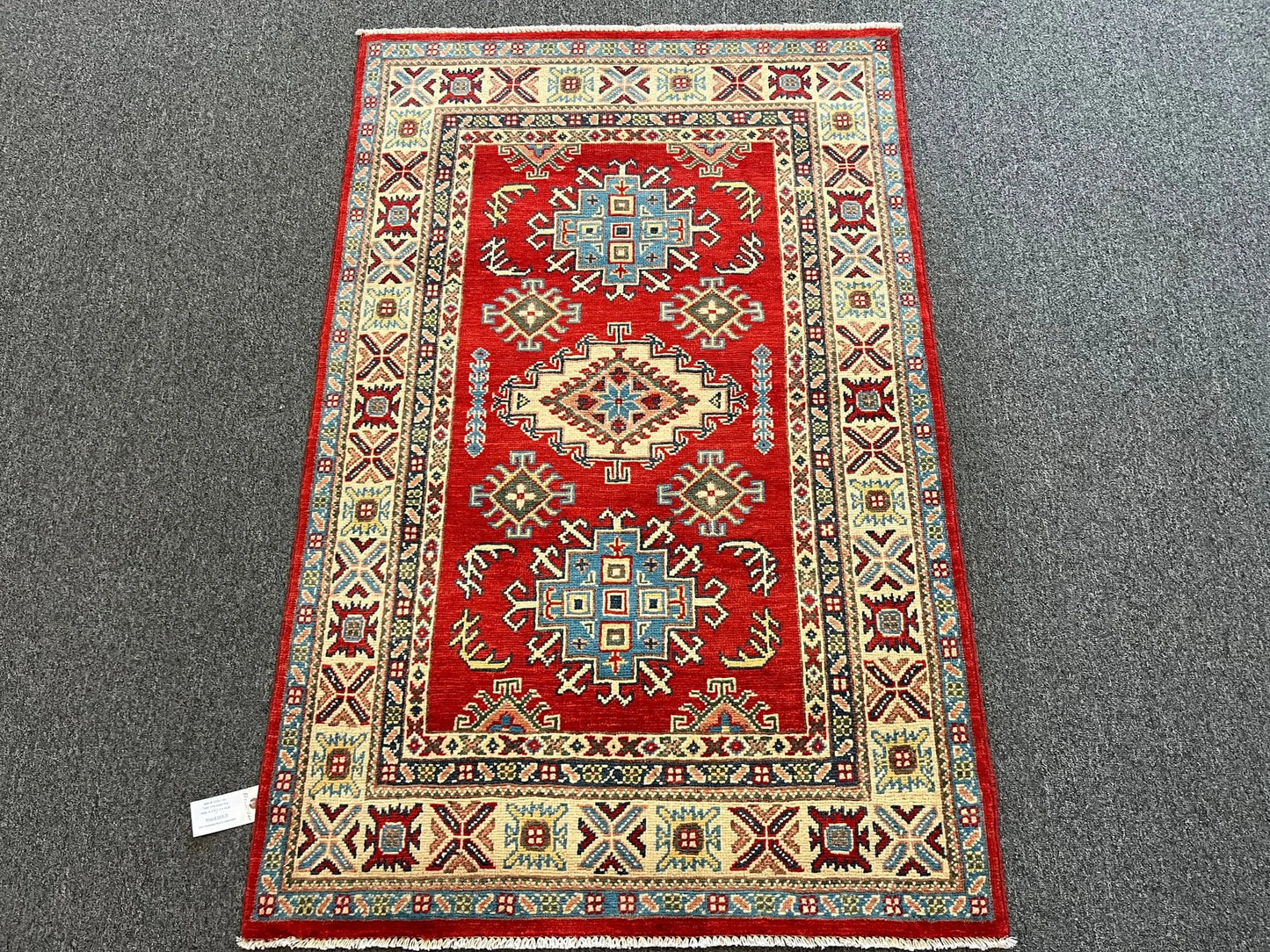 Kazak Red 3X5 Handmade Wool Rug # 12722