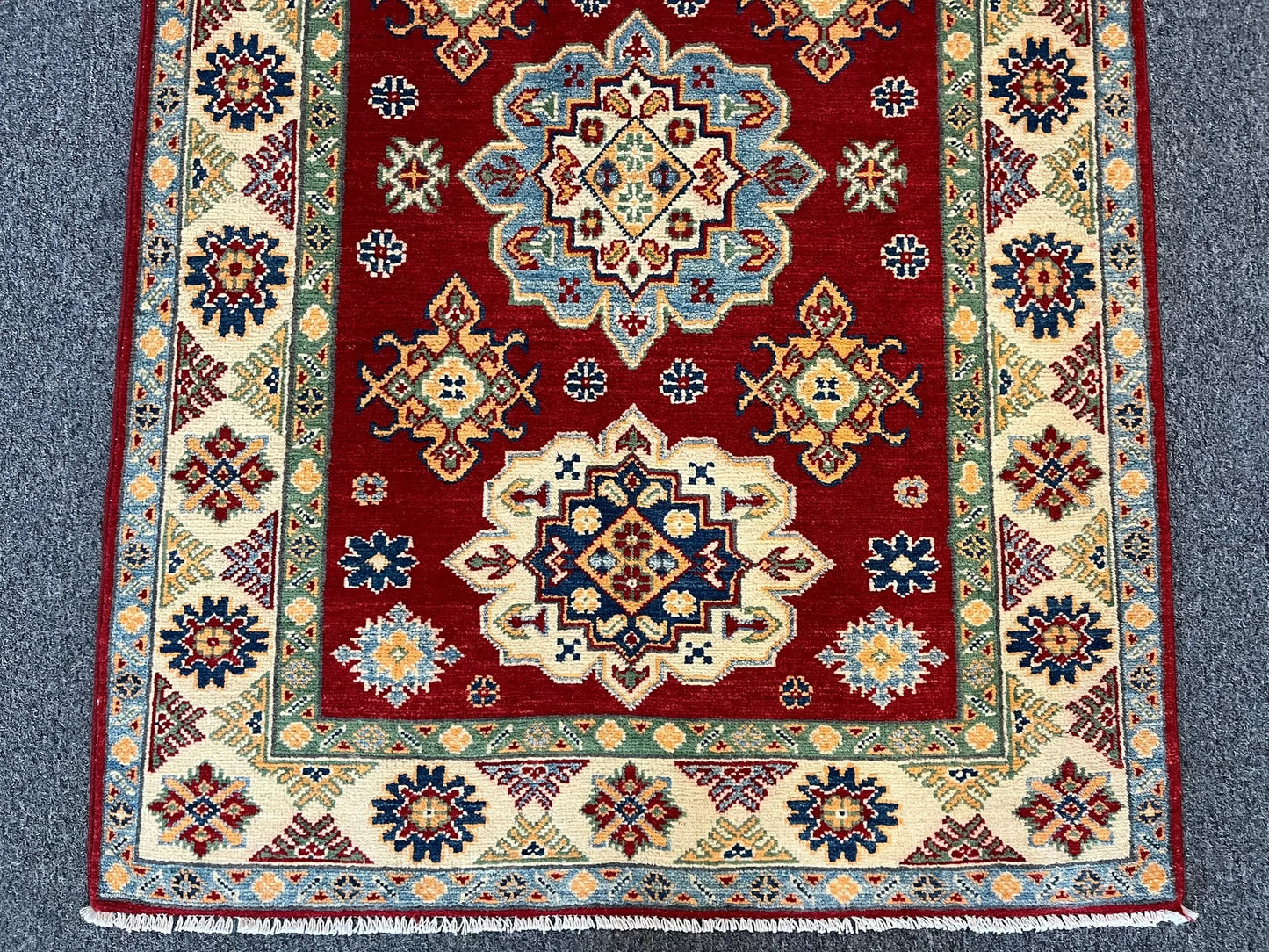 Kazak Red 3X5 Handmade Wool Rug # 12702