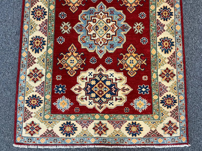 Kazak Red 3X5 Handmade Wool Rug # 12702