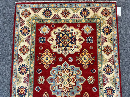 Kazak Red 3X5 Handmade Wool Rug # 12702