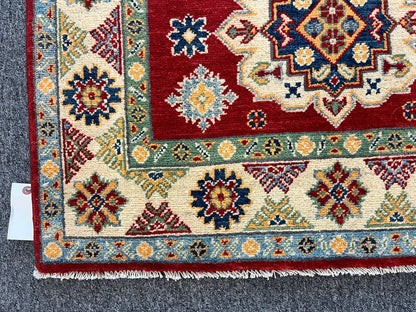 Kazak Red 3X5 Handmade Wool Rug # 12702