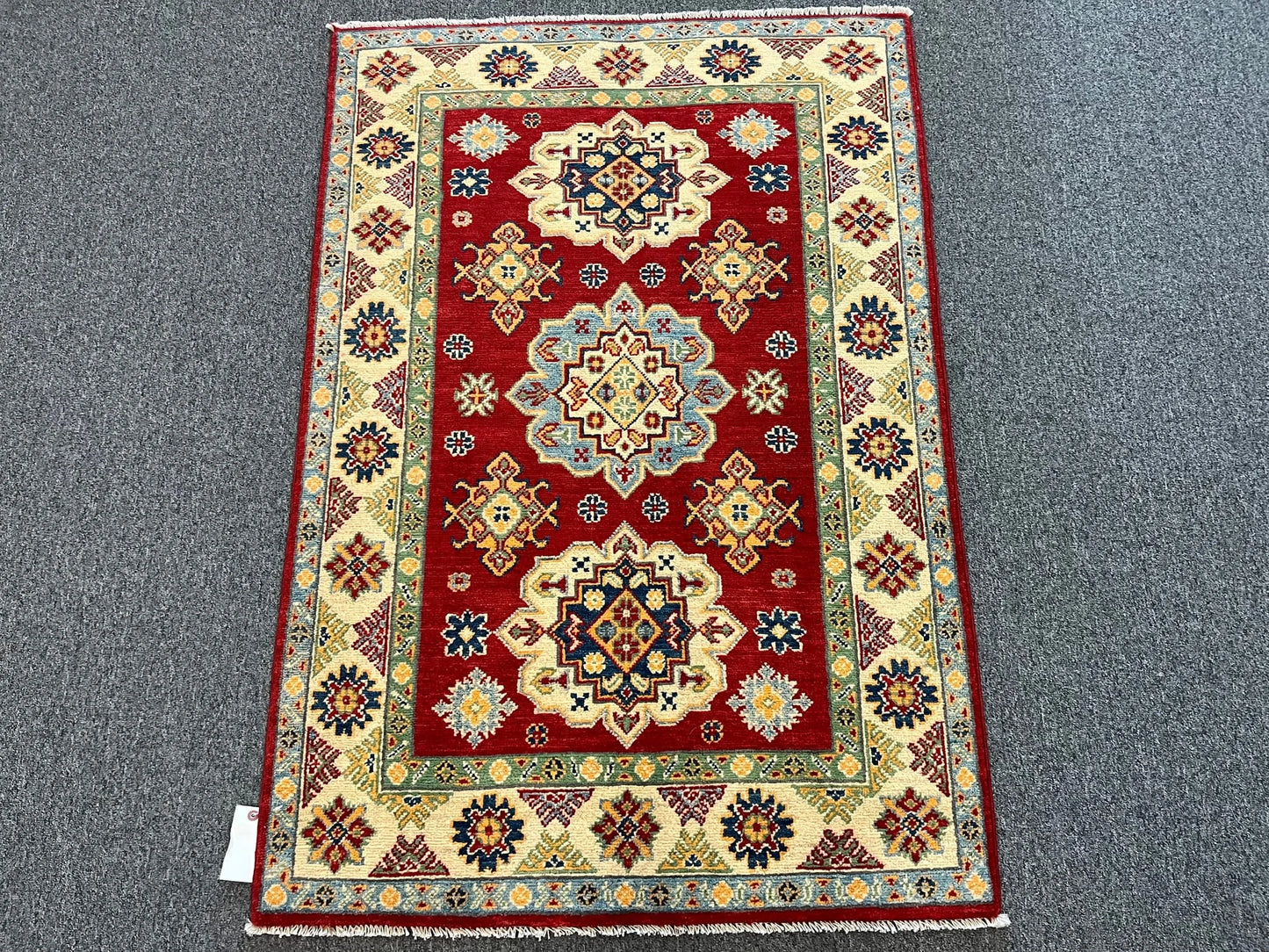 Kazak Red 3X5 Handmade Wool Rug # 12702