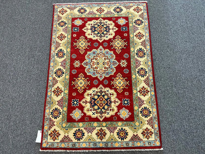 Kazak Red 3X5 Handmade Wool Rug # 12702