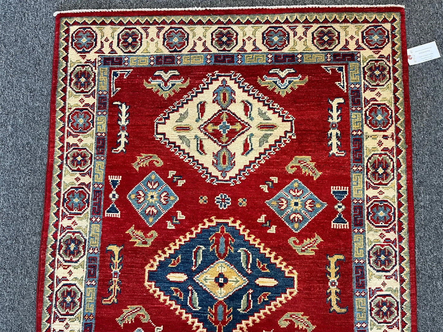 Kazak Red 3X5 Handmade Wool Rug # 12546