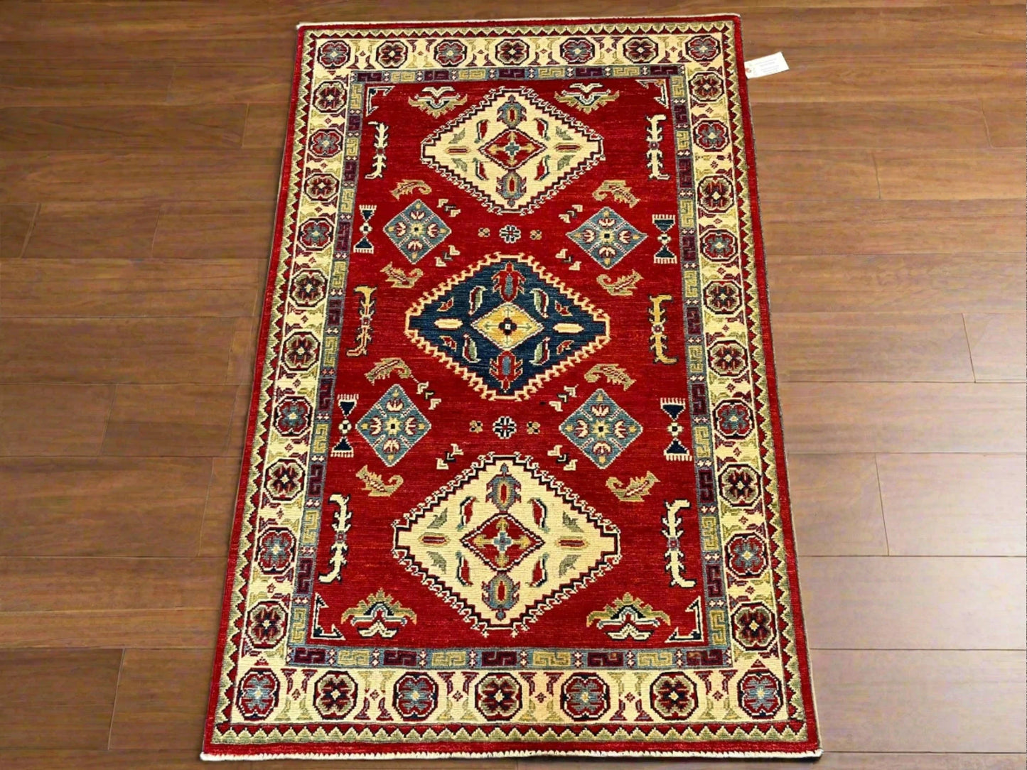 Kazak Red 3X5 Handmade Wool Rug # 12546