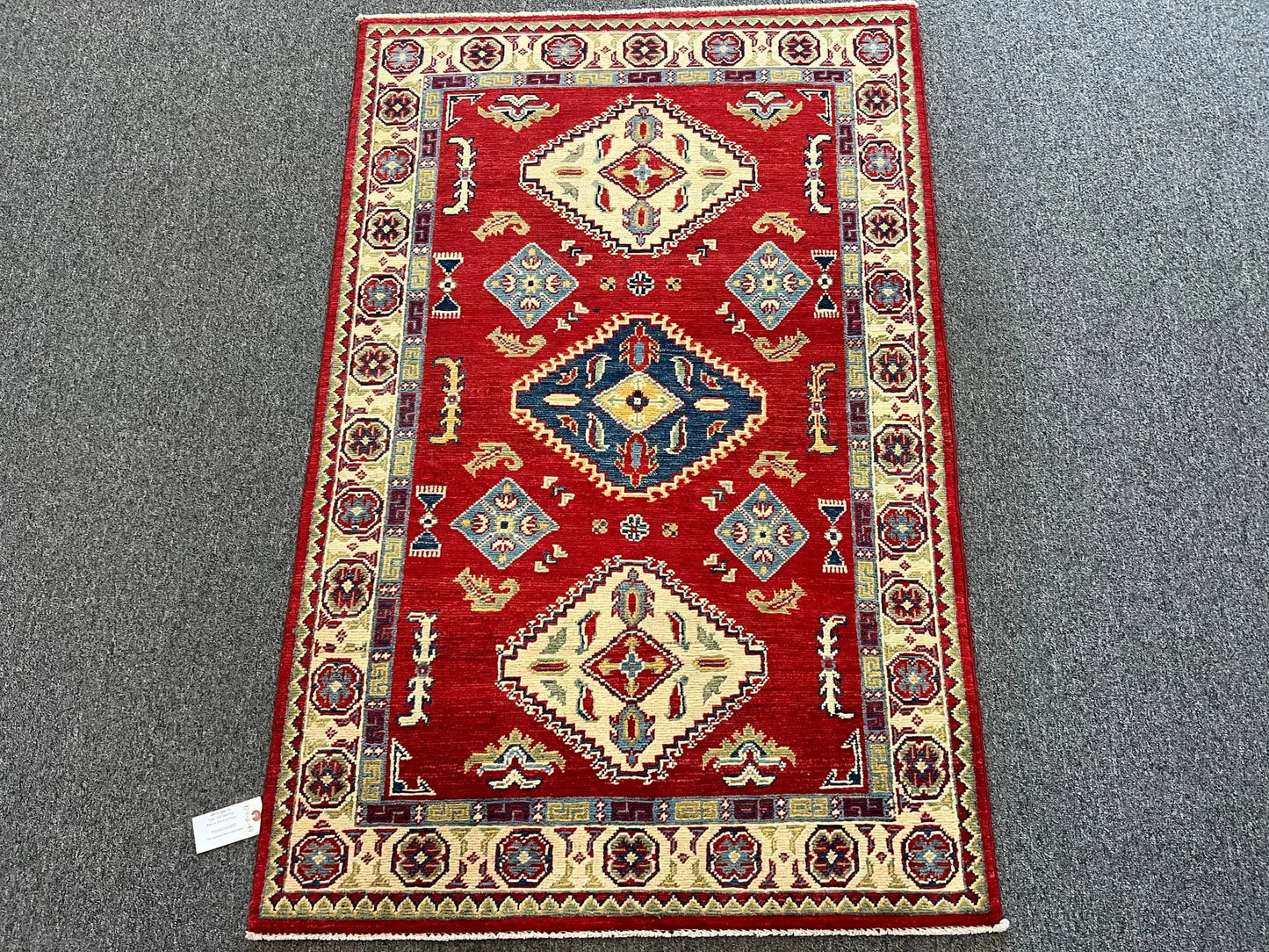 Kazak Red 3X5 Handmade Wool Rug # 12546