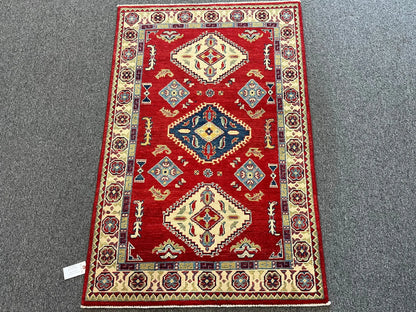 Kazak Red 3X5 Handmade Wool Rug # 12546