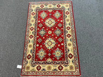 Kazak Red 3X5 Handmade Wool Rug # 12547