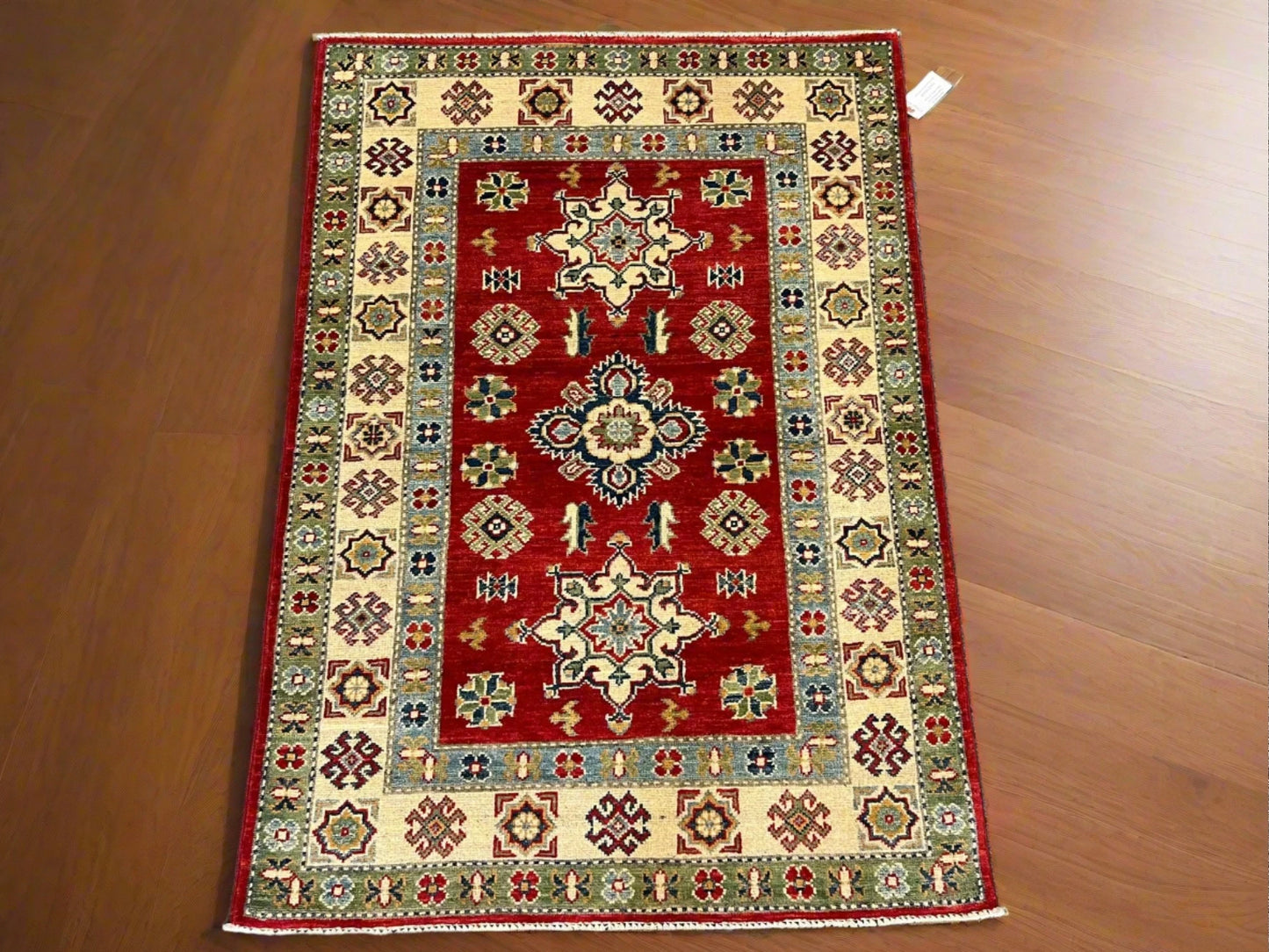 Kazak Red 3X5 Handmade Wool Rug # 12548