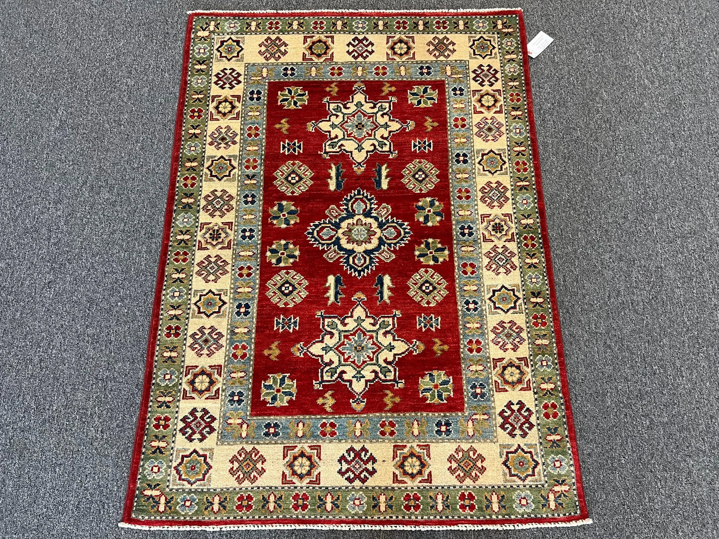 Kazak Red 3X5 Handmade Wool Rug # 12548