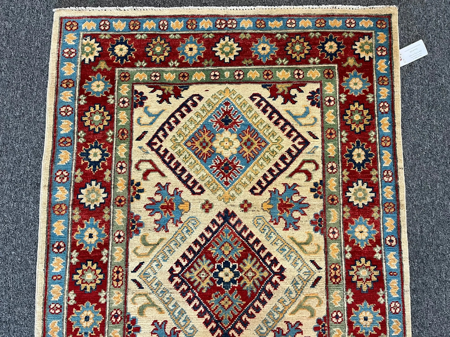 Kazak Beige 3X5Handmade Wool Rug # 12544