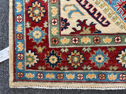 Kazak Beige 3X5Handmade Wool Rug # 12544