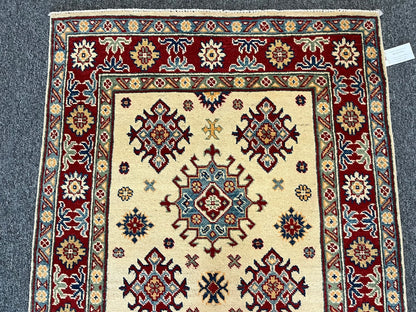 Kazak Beige 3X5 Handmade Wool Rug # 12540