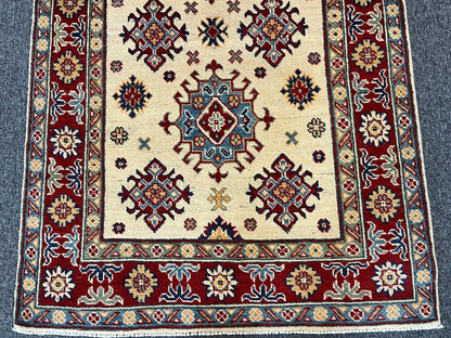 Kazak Beige 3X5 Handmade Wool Rug # 12540