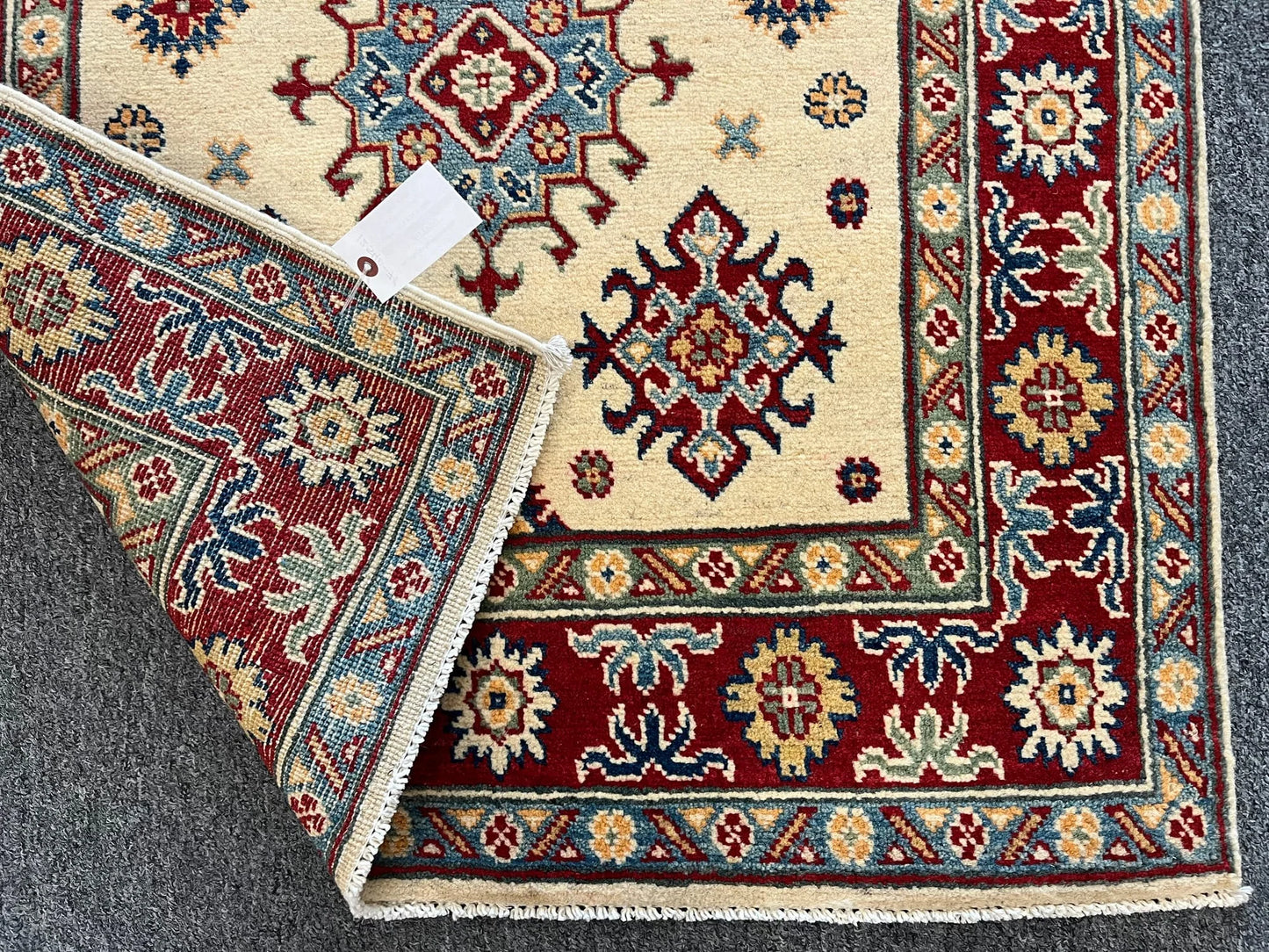 Kazak Beige 3X5 Handmade Wool Rug # 12540