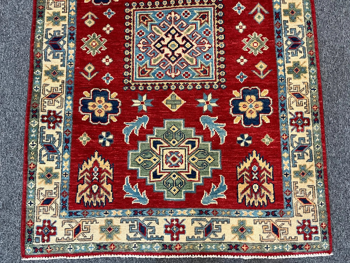 Kazak Red 3X5 Handmade Wool Rug # 12542