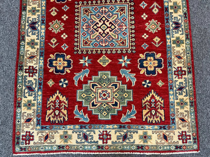 Kazak Red 3X5 Handmade Wool Rug # 12542