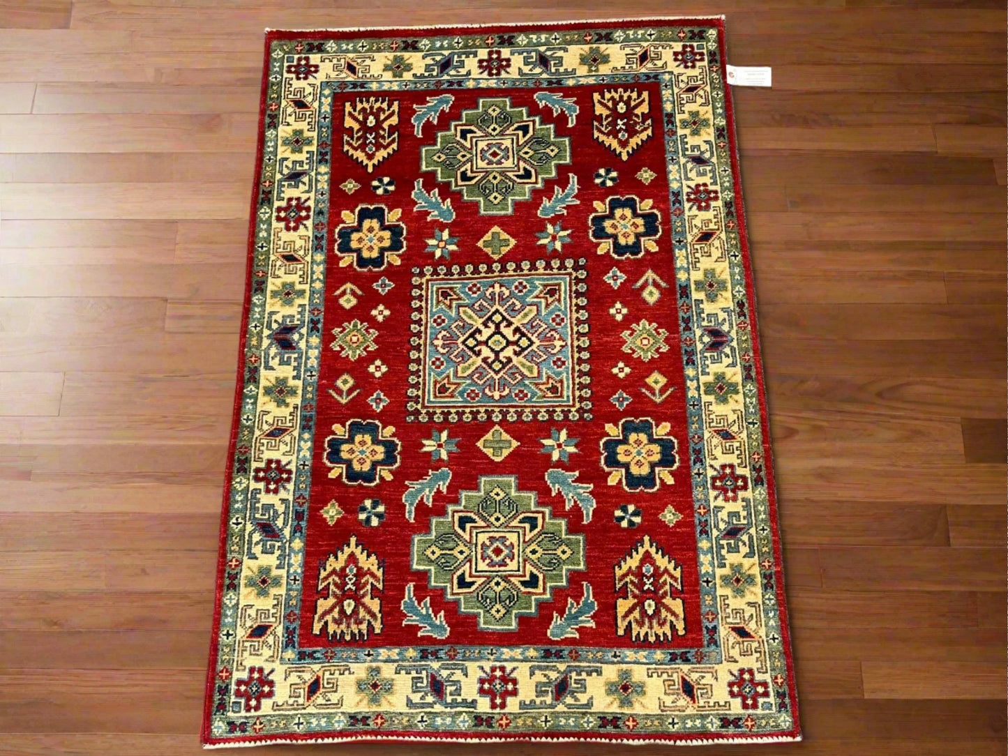 Kazak Red 3X5 Handmade Wool Rug # 12542