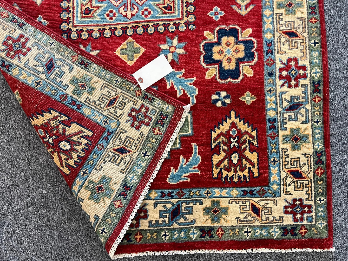 Kazak Red 3X5 Handmade Wool Rug # 12542