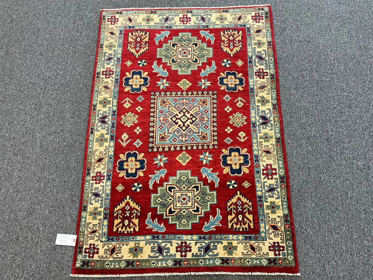 Kazak Red 3X5 Handmade Wool Rug # 12542