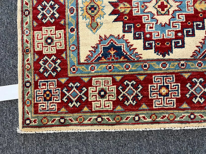 Kazak Beige 3X5 Handmade Wool Rug # 12543