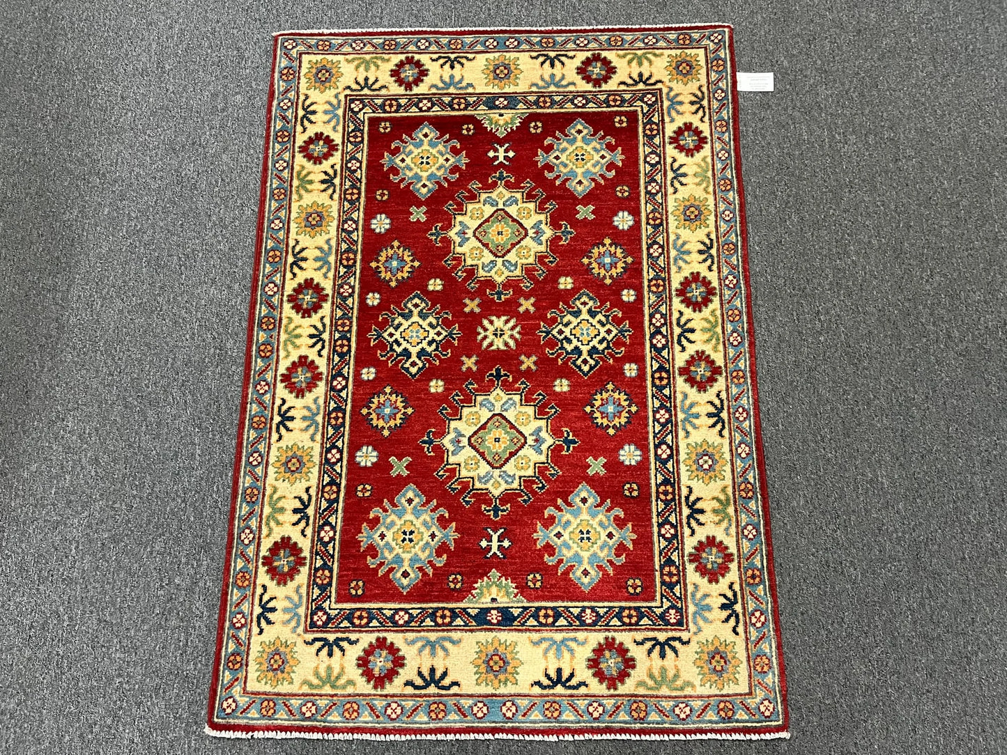 Kazak Red 3X5 Handmade Wool Rug # 12545