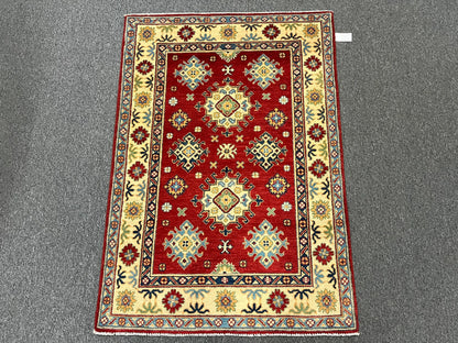 Kazak Red 3X5 Handmade Wool Rug # 12545