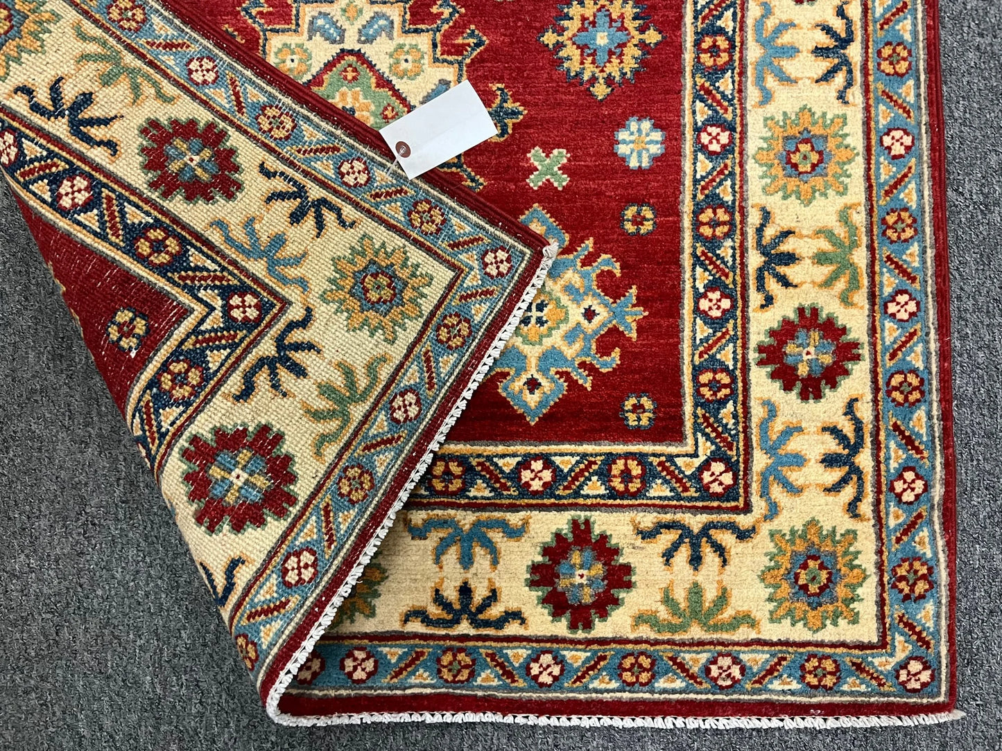 Kazak Red 3X5 Handmade Wool Rug # 12545