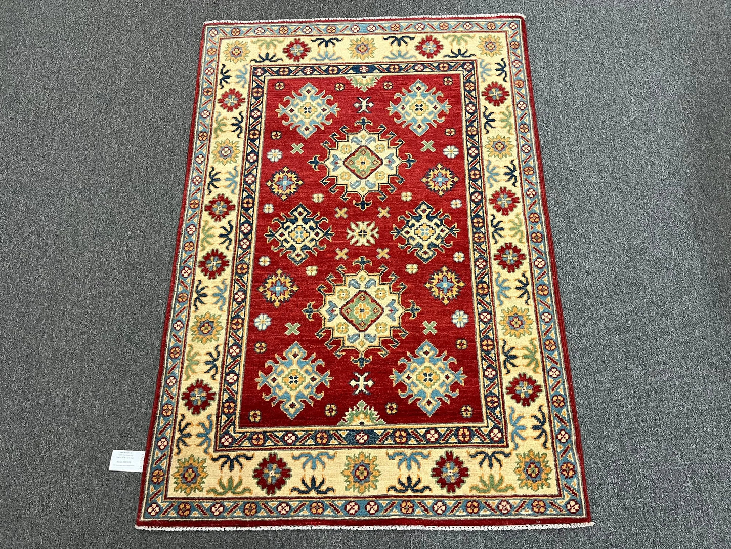 Kazak Red 3X5 Handmade Wool Rug # 12545