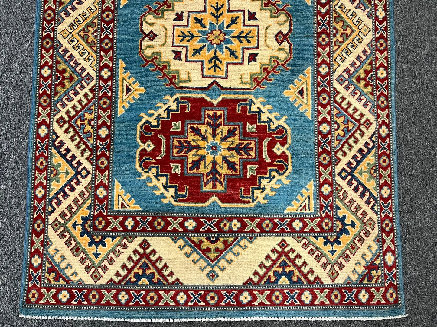 Kazak Blue 3X5 Handmade Wool Rug # 12539