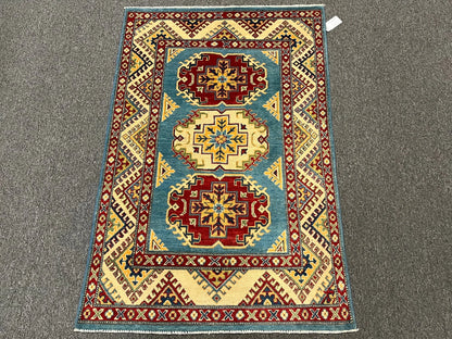 Kazak Blue 3X5 Handmade Wool Rug # 12539