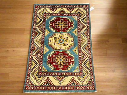 Kazak Blue 3X5 Handmade Wool Rug # 12539