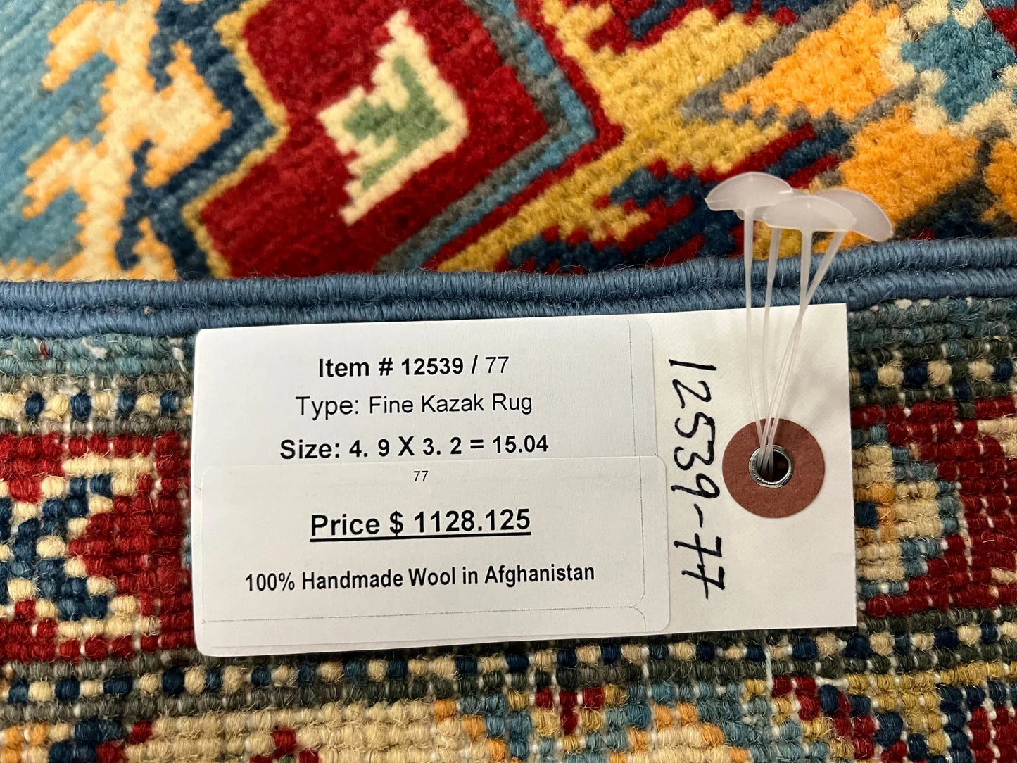 Kazak Blue 3X5 Handmade Wool Rug # 12539