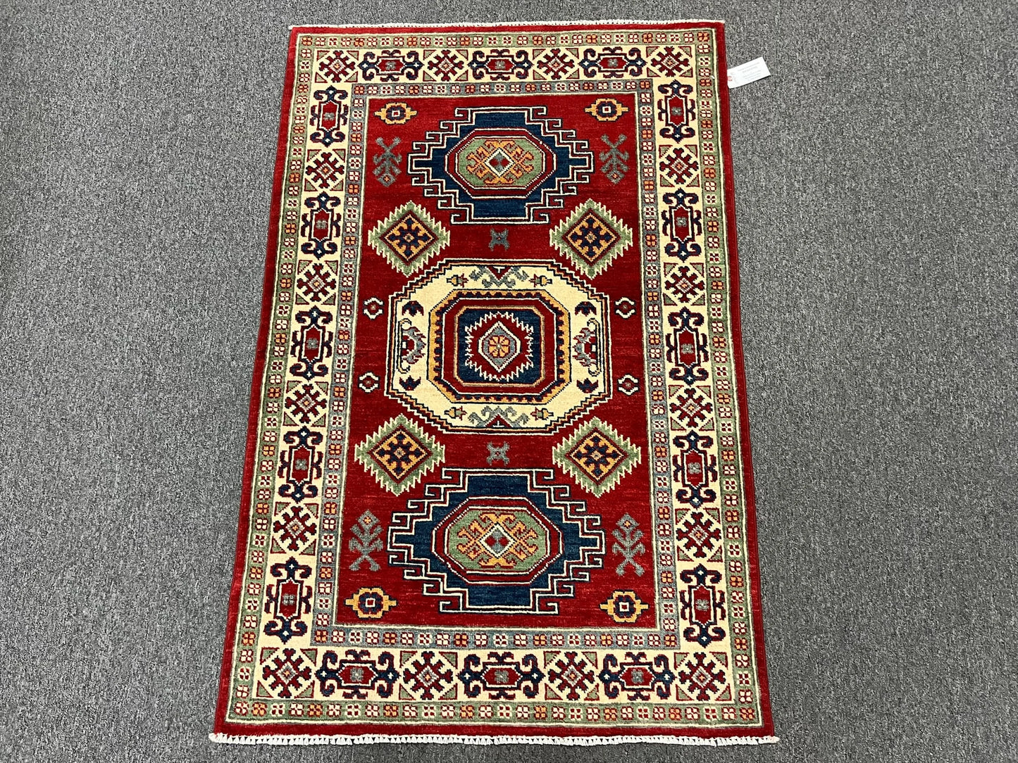 Kazak Red 3X5 Handmade Wool Rug # 12541