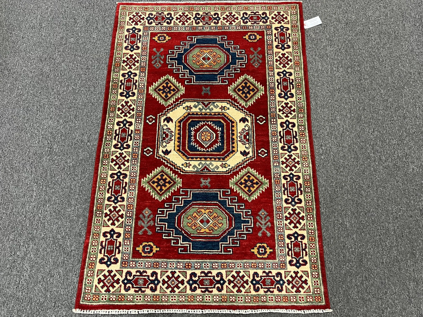 Kazak Red 3X5 Handmade Wool Rug # 12541