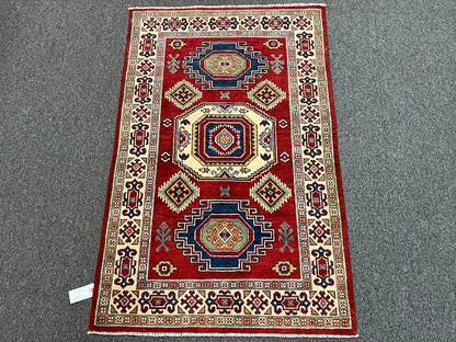 Kazak Red 3X5 Handmade Wool Rug # 12541