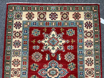 Kazak Red 3X5 Handmade Wool Rug # 12560