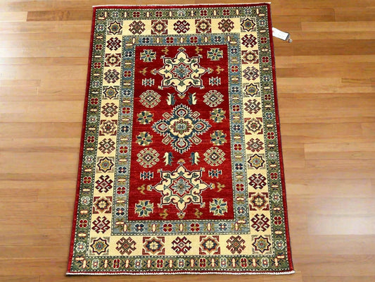 Kazak Red 3X5 Handmade Wool Rug # 12560