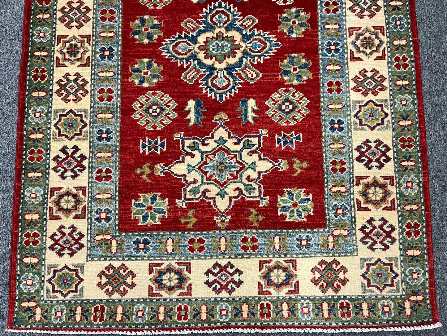 Kazak Red 3X5 Handmade Wool Rug # 12560