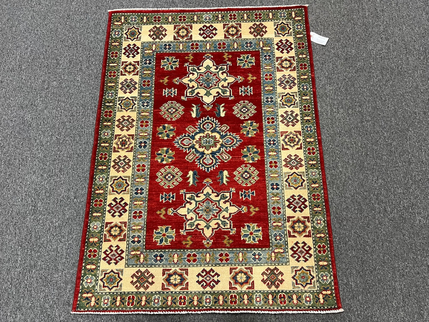 Kazak Red 3X5 Handmade Wool Rug # 12560