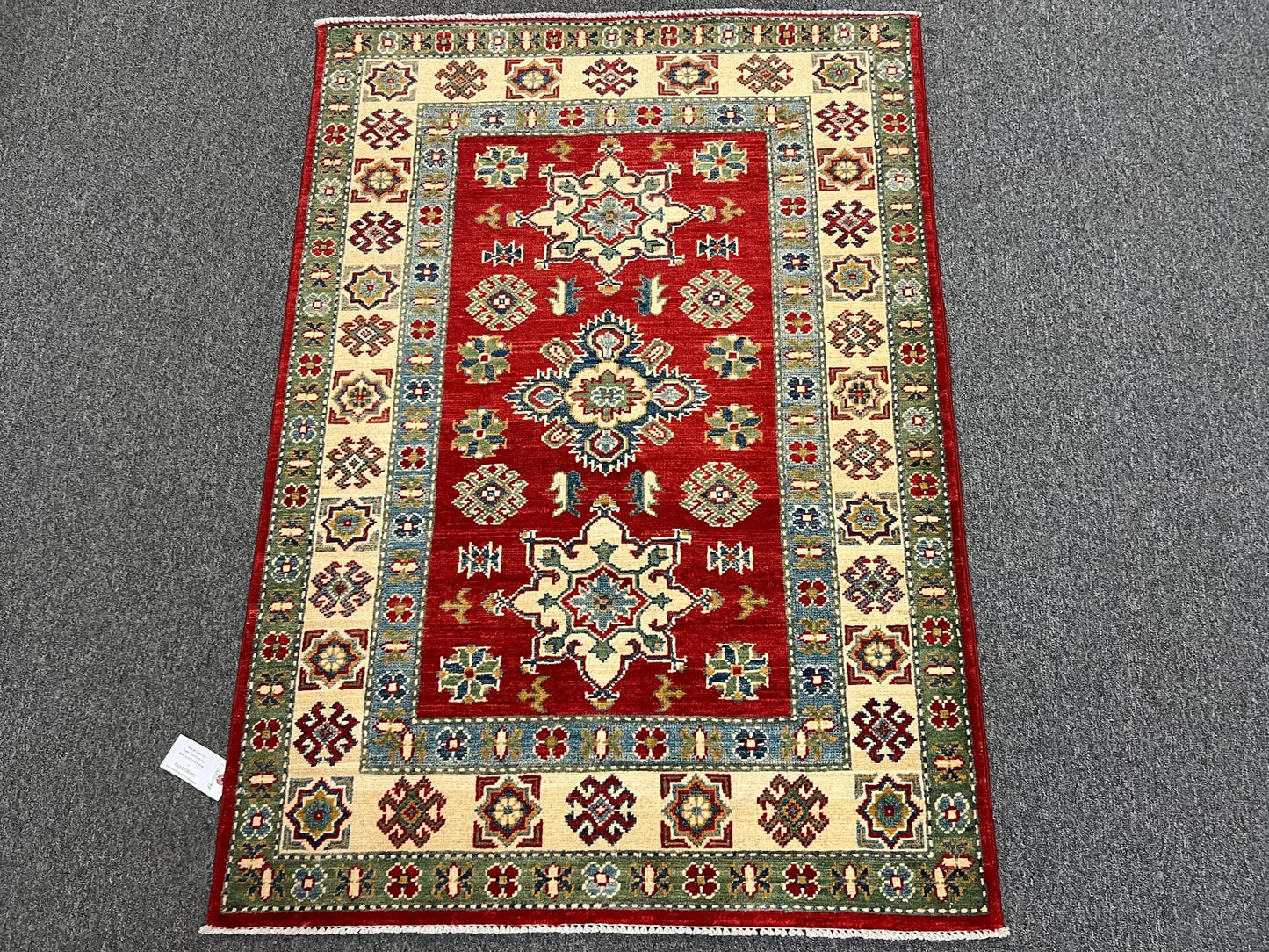 Kazak Red 3X5 Handmade Wool Rug # 12560