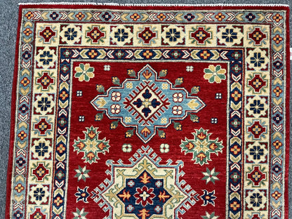 Kazak Red 3X5 Handmade Wool Rug # 12561